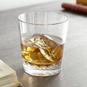 Puraform Clear Tritan Old Fashioned Cocktail, Whiskey, Rocks Glass12oz Drinkware | Set of 4 | Unbreakable, Shatterproof, Dishwasher Safe, Kid Proof