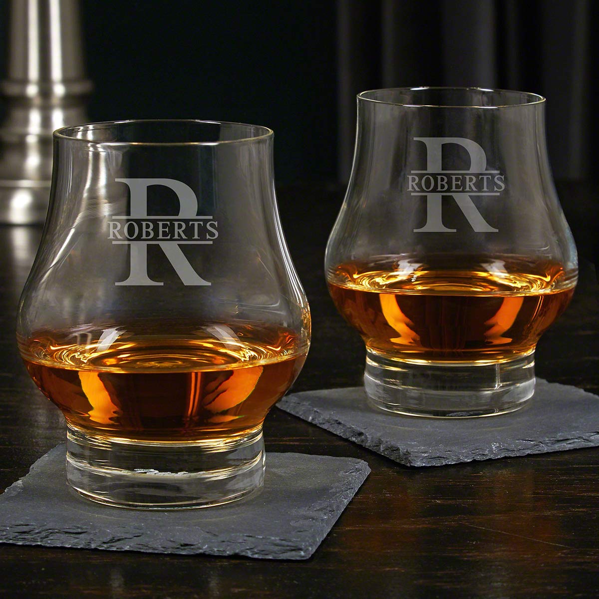 HomeWetBar Oakmont Etched Official Kentucky Bourbon Whiskey Taster Glasses, Set of 2 (Personalized Product)