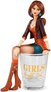 hiccup girls night out 2-1/2-inch girl in shot glass, 5-3/4-inch tall with figurine,