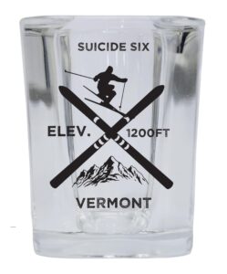 r and r imports suicide six vermont ski snowboard 2 ounce liquor shot glass square base