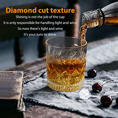 Whiskey Glasses, 10 Oz old fashioned WhiskyTumblers Set, drinking cups with Gift Box for Bourbon & Scoth & Vodka, Whiskey Drinks etc, Perfect for Parties, Bars, Restaurants and Families etc - 2 pieces