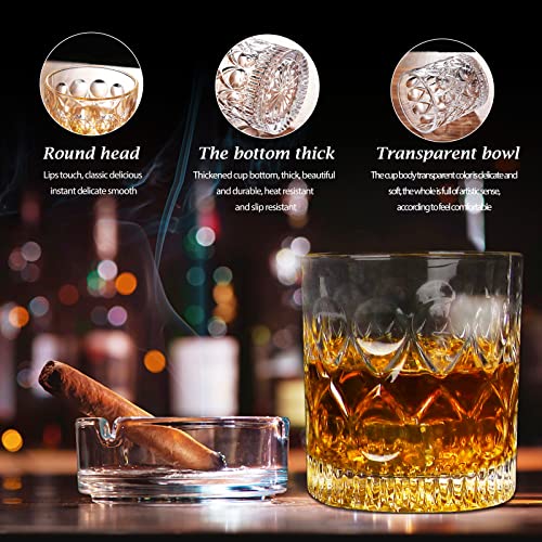 Whiskey Glasses, 10 Oz old fashioned WhiskyTumblers Set, drinking cups with Gift Box for Bourbon & Scoth & Vodka, Whiskey Drinks etc, Perfect for Parties, Bars, Restaurants and Families etc - 2 pieces