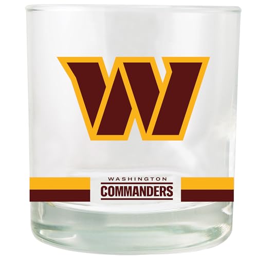 The Memory Company Washington Commanders 10oz. Banded Rocks Glass