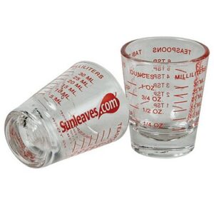 1 X Mini Measure Â Mini Measuring Shot Glass Measures 1oz, 6 Tsp, 2 Tbs, 30ml