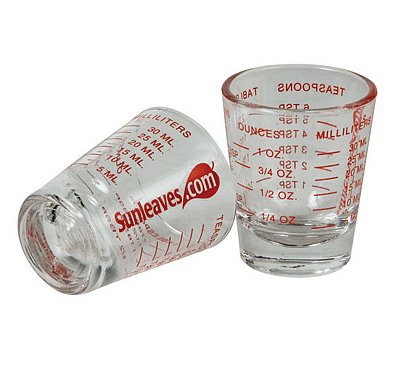 1 X Mini Measure Â Mini Measuring Shot Glass Measures 1oz, 6 Tsp, 2 Tbs, 30ml