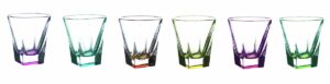 fusion crystal multicolor shot glass set