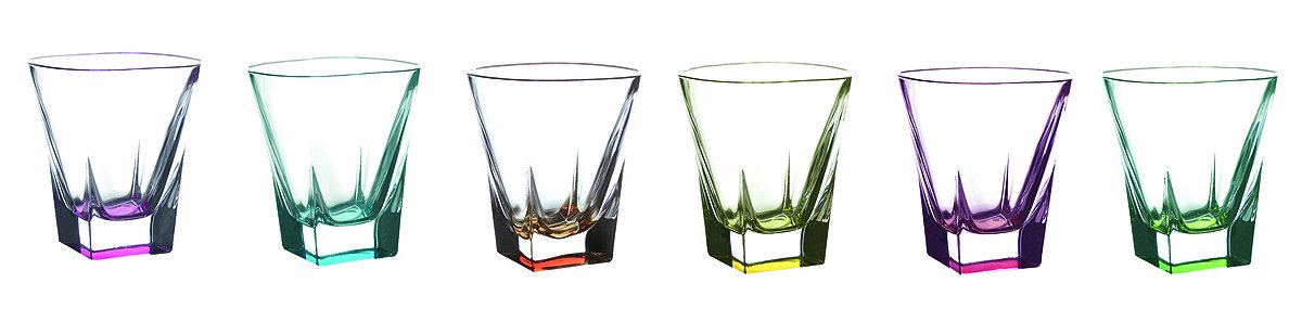 Fusion Crystal Multicolor Shot Glass Set