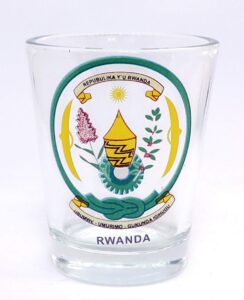 rwanda coat of arms shot glass