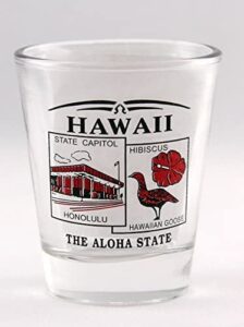 hawaii state scenery red new shot glass