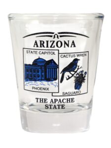 arizona state scenery blue new shot glass