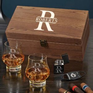 homewetbar custom official kentucky bourbon trail whiskey and cigar gift set (personalized product)
