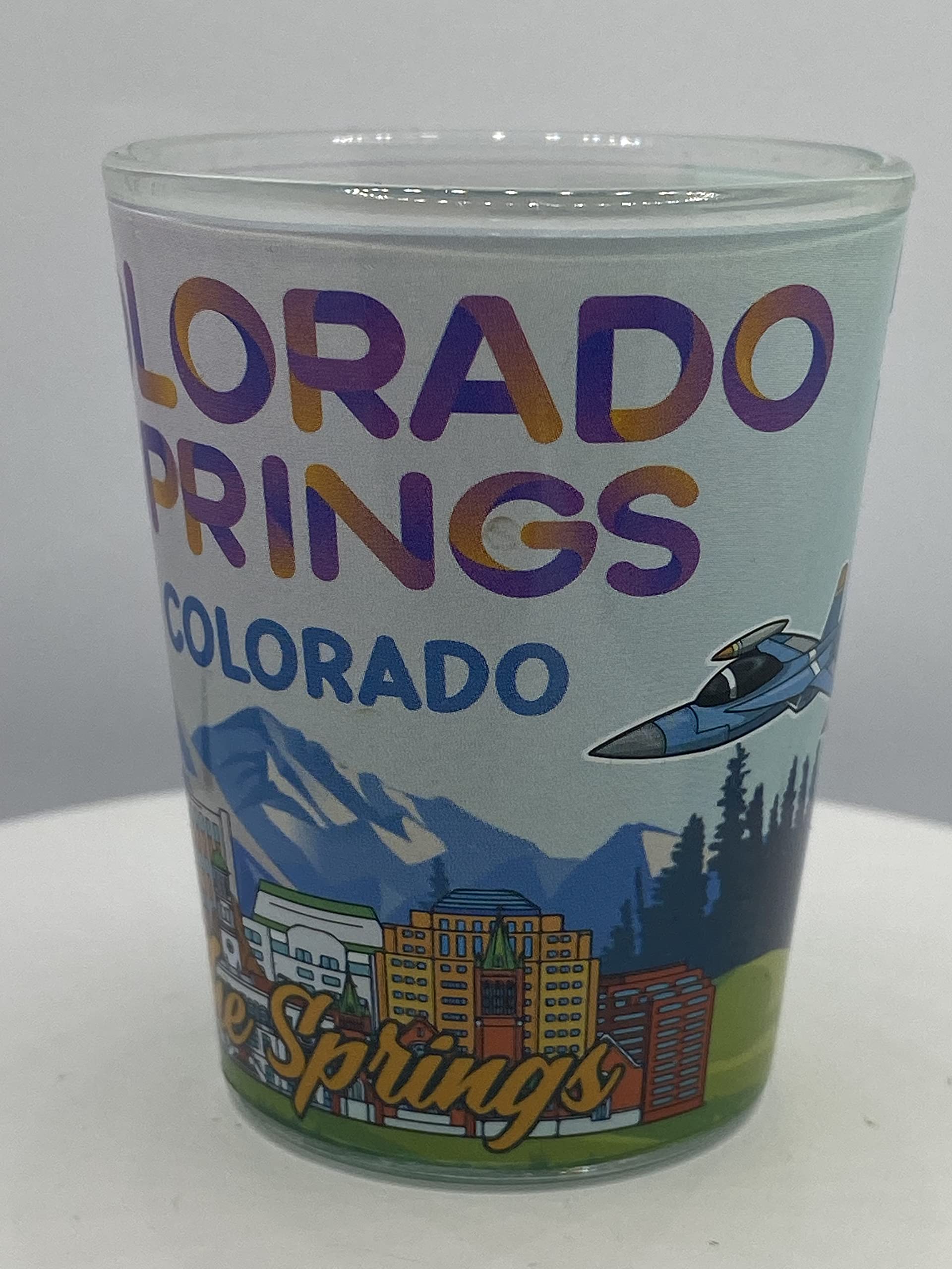 COLORADO SPRINGS Colorado SHOT GLASS 2 OZ.