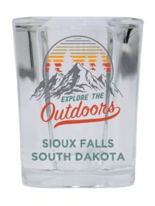 r and r imports sioux falls south dakota explore the outdoors souvenir 2 ounce square base liquor shot glass