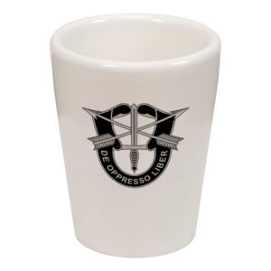 express it best shot glass -us army 1st special forces, regimental insignia
