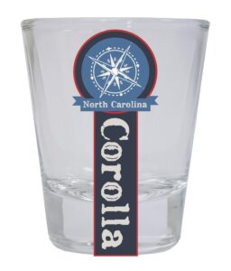 corolla north carolina nautical souvenir round shot glass