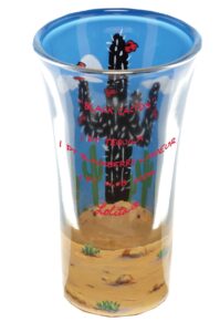lolita hand painted shooter glass, black cactus