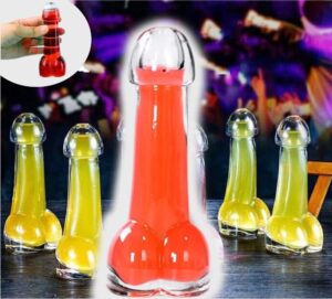 bar parties glass cocktail cups, funny penis cocktails shot cup whisky wine sex crystal bottle spirit shot glass for bachelor bachelorette parties gift bottle