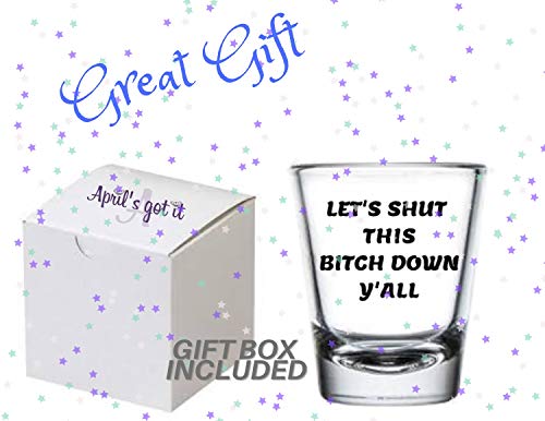 April's Got It Shot Glass -Funny Party Novelty- Instant Laughs |1.5 Ounce Cute Shot Glass Bold Black Print Birthday, Gag Gift , Bachelorette Party Accessory -Add Fun to Games - Women and Men