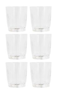 set of 6 crystal clear party l.e.d light up shot glasses - all one size - holds 2 fl. oz. (59 ml)
