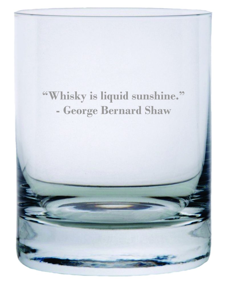 Etched Laser Art Whisky Is Liquid Sunshine Quote 11oz Stolzle New York Crystal Rocks Glass