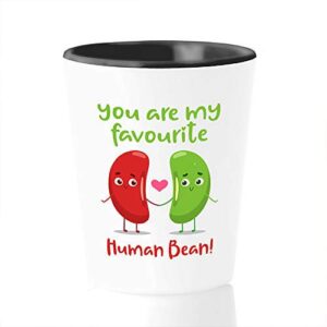 bubble hugs relationship shot glass 1.5oz - you are my favourite human bean - birthday boyfriend foodie funny couples anniversary
