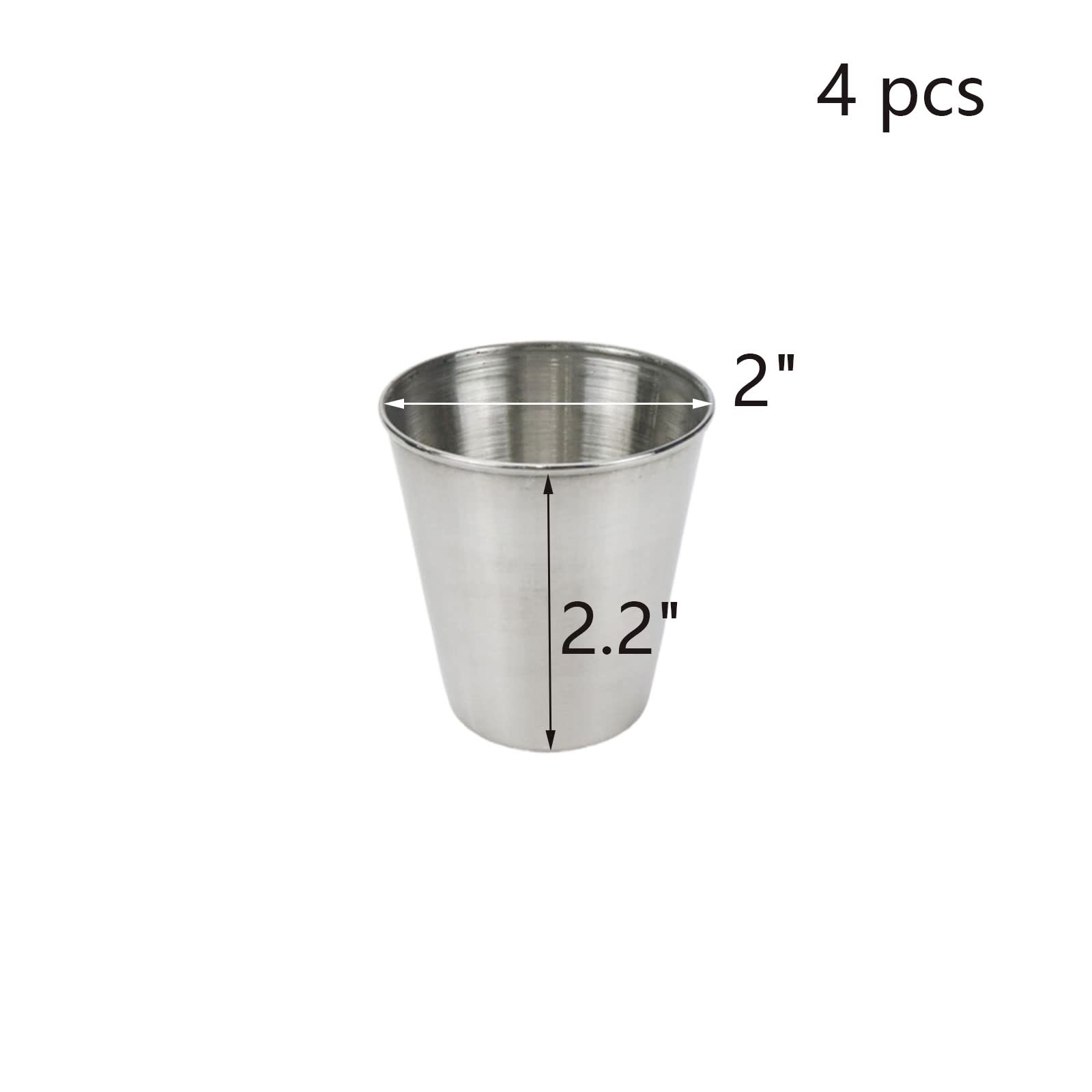 Wealrit 4 pcs 70ml Stainless Steel Shot Glasses with Case,Unbreakable Shot Glasses,Stainless Steel Shot Cups with 1 pcs Black Leather Case,2.5Oz