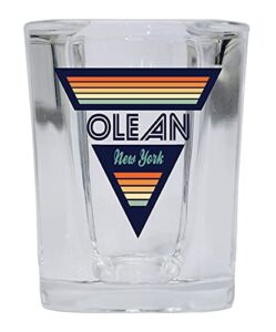 r and r imports olean new york 2 ounce square base liquor shot glass retro design