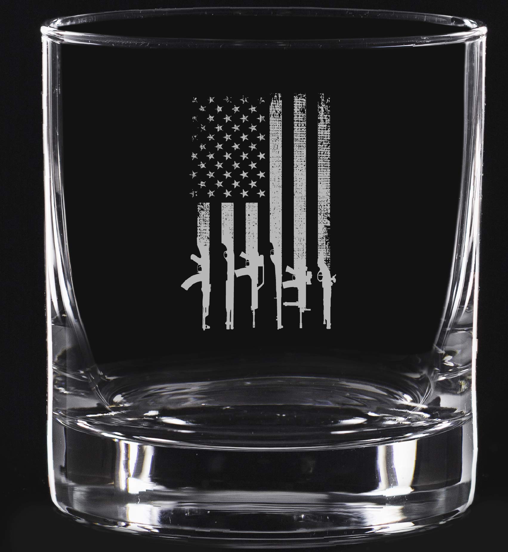 Lucky Shot - American Flag Style Whiskey Glass | American USA Patriotic Gift for Men | Old Fashioned Wine Glasses | Gifts for Home Decorations (11 oz)