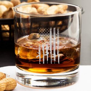 Lucky Shot - American Flag Style Whiskey Glass | American USA Patriotic Gift for Men | Old Fashioned Wine Glasses | Gifts for Home Decorations (11 oz)