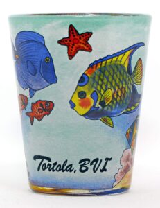 tortola, bvi tropical fish in-and-out shot glass