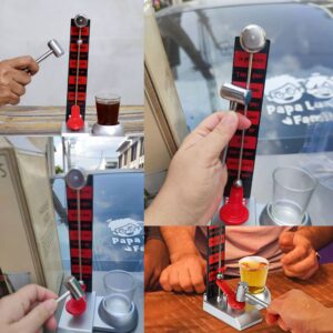 Primo Lines Hammer Shot Games for Adults - 1 Shot Glass and Hammer Shot Tower Bell, Gamble Guilt Free Party Game, Extraordinary Party Games for Adult, Perfect for Any Gatherings