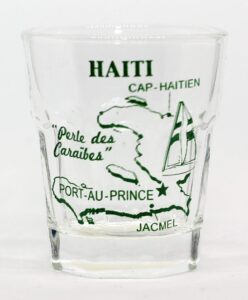 haiti vintage map outline shot glass