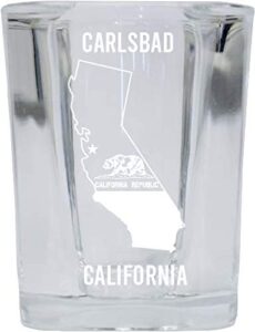 r and r imports carlsbad california laser etched souvenir 2 ounce square shot glass state flag design