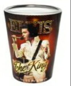 elvis presley "the king " shot glass new and licensed by elvis presley enterprises
