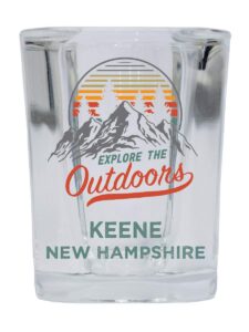 r and r imports keene new hampshire explore the outdoors souvenir 2 ounce square base liquor shot glass