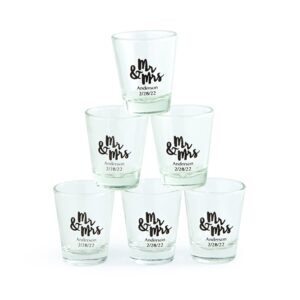 fun express personalized mr. & mrs. shot glasses - home decor - 48 pieces