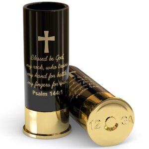 old southern brass 12 gauge shot glasses set of 4 - psalm 144:1