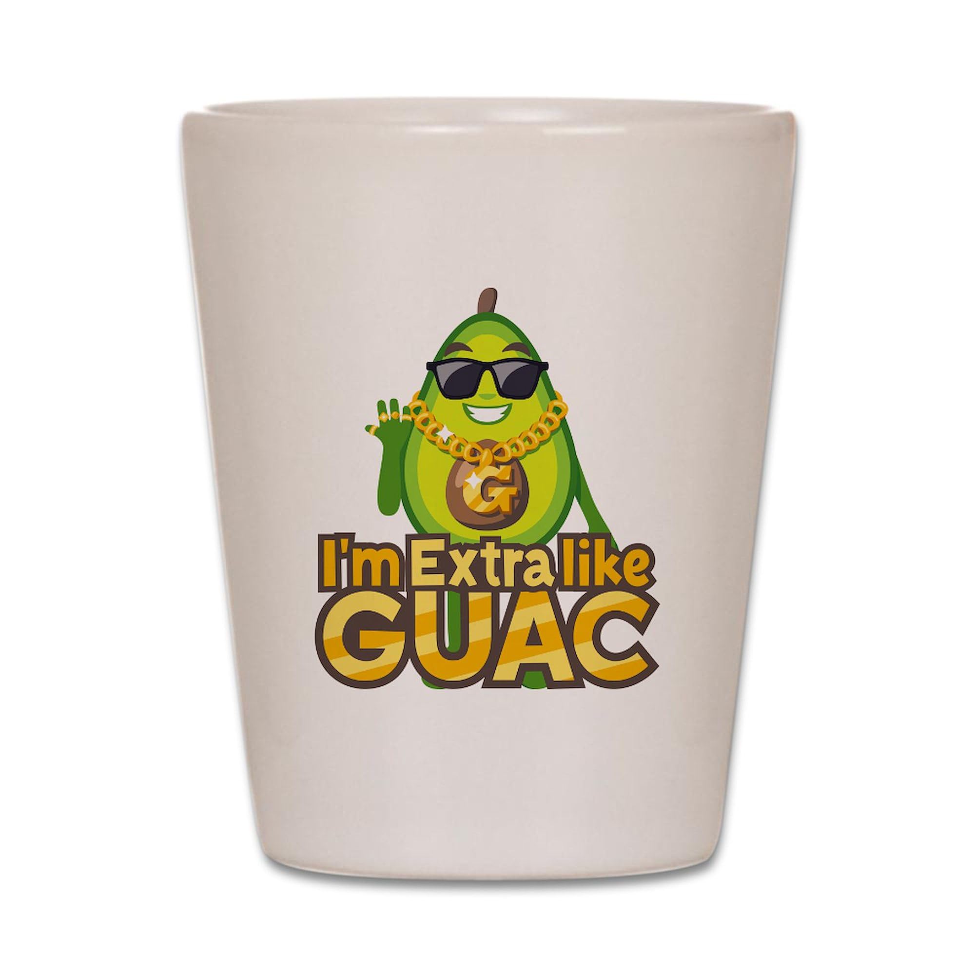 CafePress Emoji Avocado Extra Like Guac Unique and Funny Shot Glass