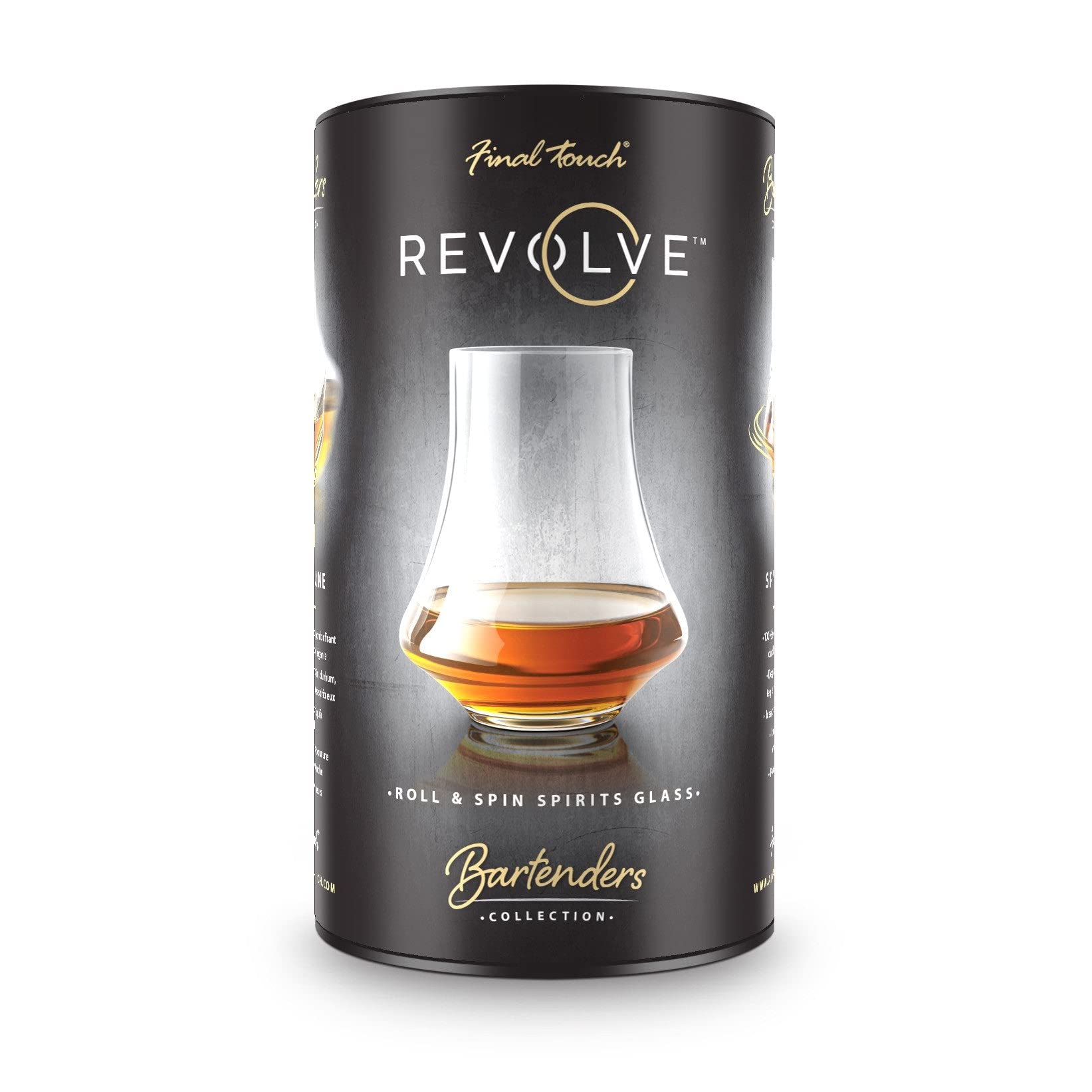 Final Touch Revolve Spinning & Rotating Spirits Tasting Glass for Whiskey, Gin, Rum, Tequila & Other Spirits (LFG4141)