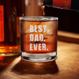 shop4ever® Best. Dad. Ever Engraved Whiskey Glass Gift for Dad