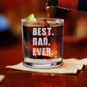 shop4ever® Best. Dad. Ever Engraved Whiskey Glass Gift for Dad