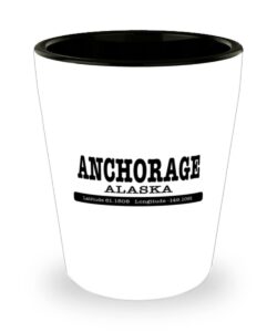 mmandidesigns anchorage alaska ak shot glass with longitude latitude home city state present idea