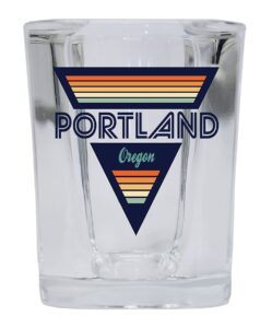 r and r imports portland oregon 2 ounce square base liquor shot glass retro design