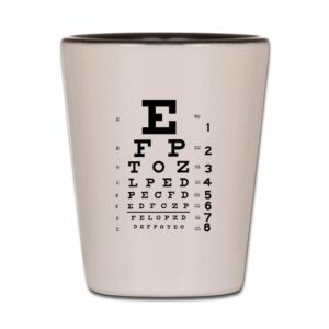 cafepress eye chart gift unique and funny shot glass