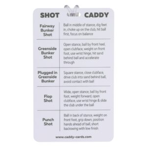shot caddy - golf bag tag accessory - golf swing help - swing reference guide - training aid - shoot lower scores - caddy cards