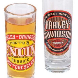 Harley-Davidson Label Shooter Set, Tall Shot Glasses w/Custom H-D Graphics