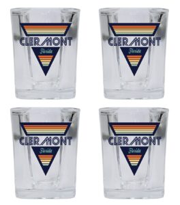 r and r imports clermont florida 2 ounce square base liquor shot glass retro design 4-pack