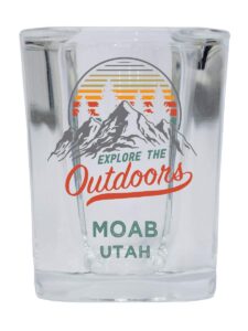 r and r imports moab utah explore the outdoors souvenir 2 ounce square base liquor shot glass