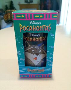 disney's pocahontas ~ meeko & flit drinking glass cup collectable colors of the wind collection