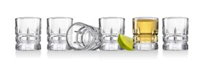 godinger shot glasses shooters beverege drinkware - crosby square, 2 oz, set of 6,